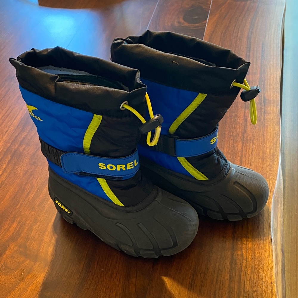 Sorel Kids' Black and Blue Snow Boots